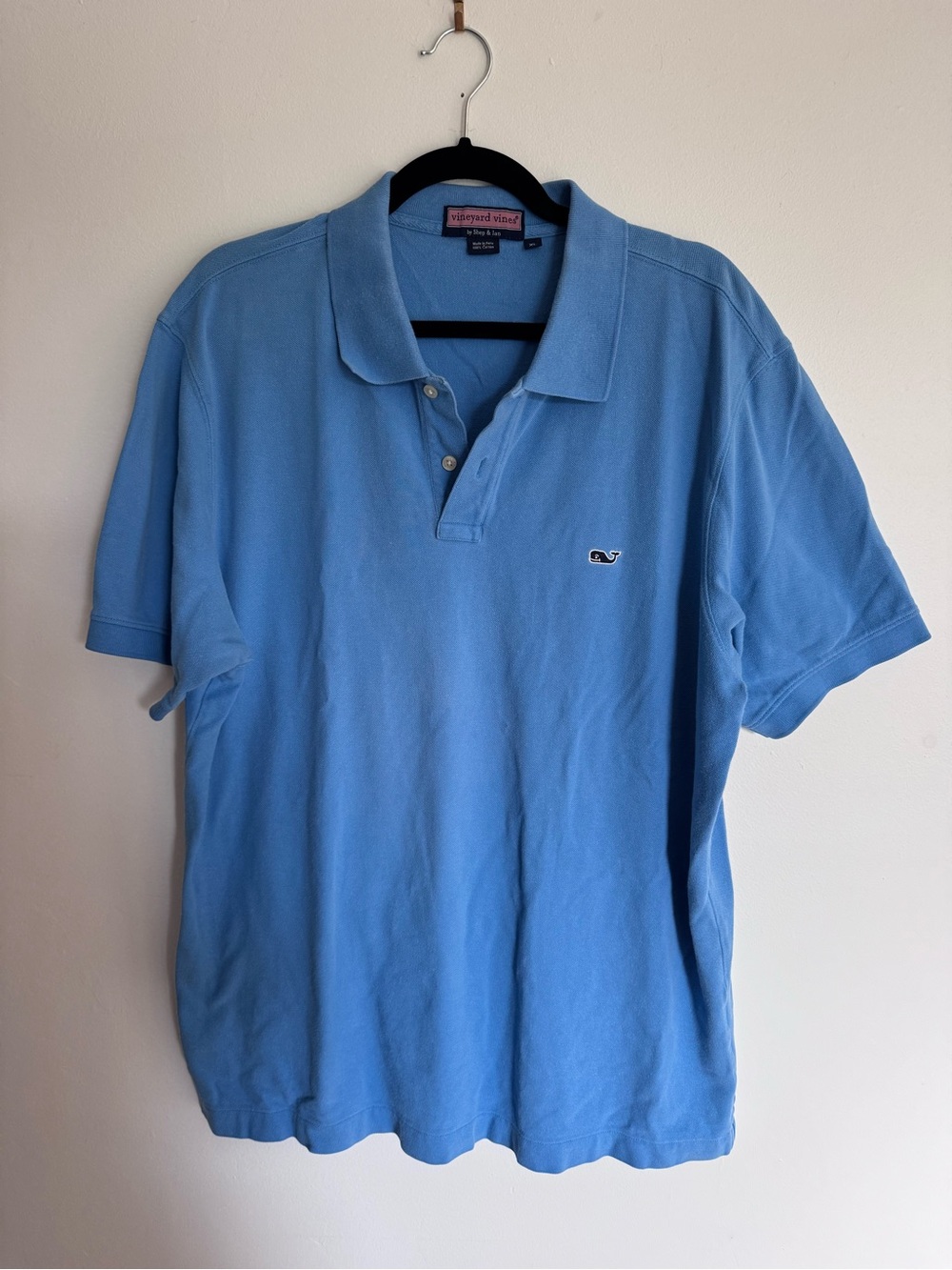 Vineyard Vines Men’s Sky Blue Polo with Whale Logo